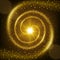 Golden spiral particle trail background