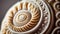 Golden spirals adorn seashell a stunning souvenir ,generative AI