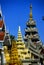 Golden spires of Buddhist stupas