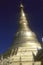 Golden spires of Buddhist stupas in temple