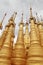 Golden spires of Buddhist temple