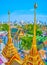 The golden spires of Loha Prasat shrine, Bangkok, Thailand