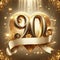 Golden Splendor: 90th Birthday Majesty with Copyspace