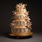 Golden Splendor: A Luxurious Multi-tiered Wedding Cake