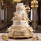 Golden Splendor: A Luxurious Multi-tiered Wedding Cake