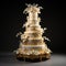 Golden Splendor: A Luxurious Multi-tiered Wedding Cake