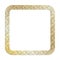 Golden square abstract geometric fractal PUZZLE frames for decorative headers. Gold metal ornates mosaic frames isolated on white