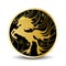 Golden Stallion Emblem isolated on White