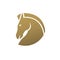 Golden stallion logo inspiration. Simple and modern horse logo concept. Bold stallion logo.