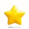 Golden Star. Glossy yellow star shape. Realistic 3D vector illustration isolated on a white background