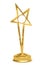 Golden star prize on pedestal with blank plate