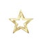 Golden star. Shiny Christmas decoration element. Gold Star with glitters. Vector illustration isolated on white background