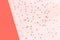 Golden star sprinkles on double pink and blue. Festive holiday background. Celebration concept . Living coral theme - color of the