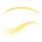 Golden stardust, Gold Glitter Wave. Glossy spray. Yellow meteor tail. Vector