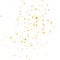 Golden stars falling on white background. Glitter gold shooting stars. Christmas texture. Luxury elegant design elements