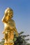 Golden statue of Buddha at the Mayadevi temple in Lumbini