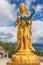 Golden statue of Buddhist Goddess at top hill in Kuensel Phodrang Nature Park, Thimphu, Bhutan