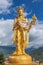 Golden statue of Buddhist Goddess at top hill in Kuensel Phodrang Nature Park, Thimphu, Bhutan