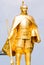 Golden statue of famous warlord and city founder Oda Nobunaga in front of JR Gifu station