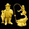 Golden statue of a fisherman with catch