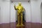 Golden statue inside Dr. Ambedkar Mani Mandapam in Puducherry, India