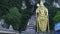 Golden statue of Lord Murugan outside Batu Caves Kuala Lumpur