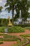 Golden statue at Peterhof Gardens, close to St. Petersburg in Russia