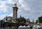 Golden Statue on Pont Alexandre III, Grand Palais Roof, View from Siene River