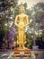 Golden statue week of worship in Thailand. Tourism. Sunday