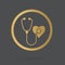 Golden stethoscope icon