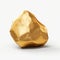 Golden stones set on white background isolated close up, yellow metal rocks