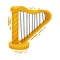 Golden Stringed Harp as Feast of Saint Patrick Symbol Vector Illustration