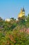 golden stupa and clock tower of Soon Oo Ponya Shin Paya, Sagaing