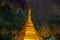 Golden stupa inside the sacred cave. Hpa-An, Myanmar. Burma.