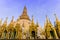 Golden stupa of Shwedagon Pagoda at twilight.