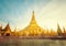 The golden stupa of the Shwedagon Pagoda Yangon Rangoon, Landm