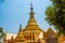 Golden stupa. Snake Pagoda in the town of Bago, Pegu. Myanmar. Burma.