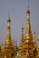 Golden Stupa Spires with natural light