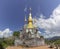 The golden stupa on top of Mount Phou Si in Luang Prabang, Laos