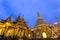 Golden stupa traditional temple architecture at shwedagon pagoda Yangon Myanmar south east asia