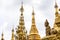 Golden stupa traditional temple architecture at shwedagon pagoda Yangon Myanmar south east asia