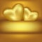 Golden stylish background with hearts