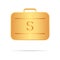 Golden suitcase with money. Vector illustration. Your personal