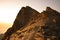 Golden sunrise above the clouds at Mount Meru, Tanzania