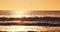 Golden sunrise over ocean beach shore. beautiful morning sea horizon 4K slow motion video