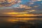 Golden sunset on the beach of the island of Ometepe.