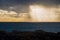Golden sunset light rays in Injidup beach Western Australia