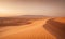 Golden sunset over a serene desert landscape