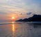 Golden Sunset with Reflection in Sea Water at Radhanagar Beach, Havelock Island, Andaman, India