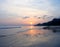 Golden Sunset with Reflection in Sea Water at Radhanagar Beach, Havelock Island, Andaman, India